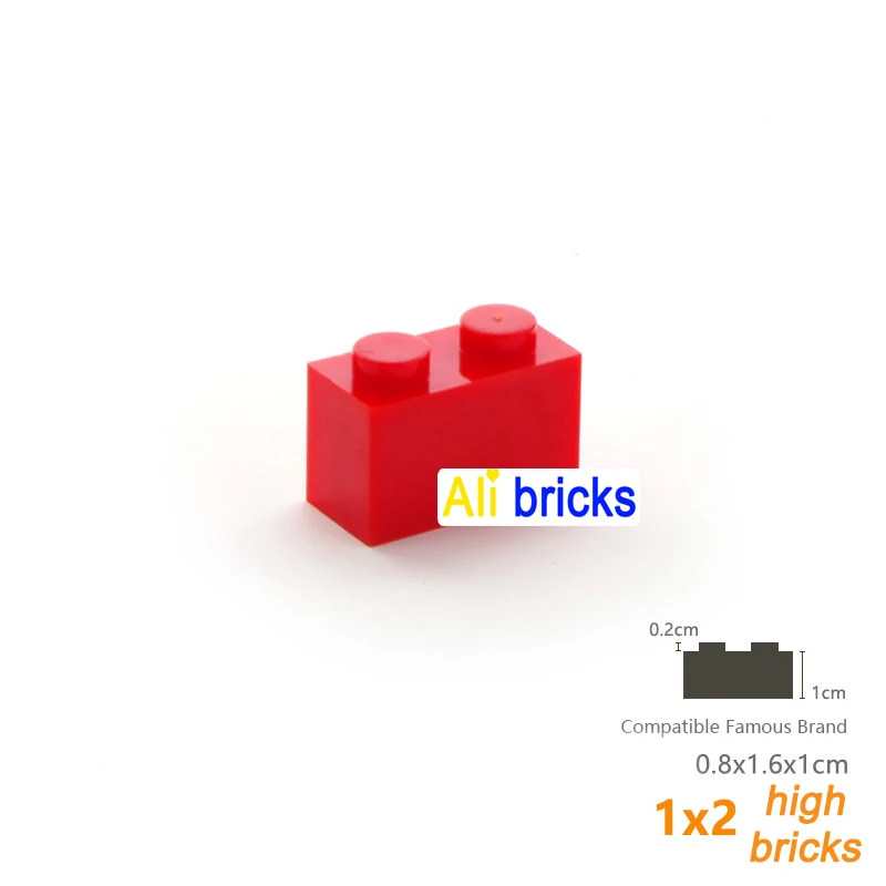 25pcs DIY Building Blocks Thick Figures Bricks 1x2 Dots Educational Creative Size 1*2 Dot Compatible With 3004 Toy for Children