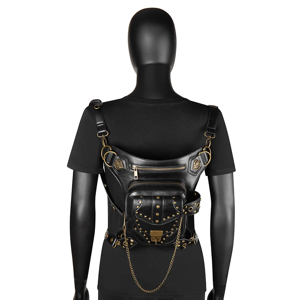 New Vintage Steampunk Bag Steam Punk Retro Rock Gothic Waistbag Goth Shoulder Waist Bags Packs Victorian Style Women Men Leg Bag