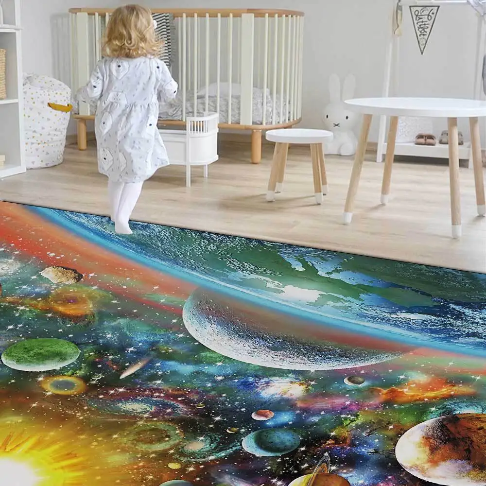 

Nordic Carpets for Living Room Bedroom Area Rugs Soft Flannel Dream Galaxy Space 3D Printed Kids Room play Mat Home Decor Carpet