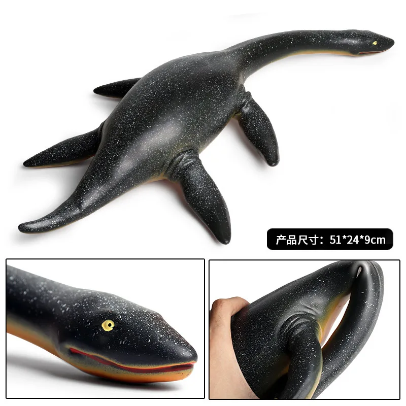 51CM Large size ocean Prehistoric sealife animals Model Mosasaurus kids Soft gelatin learning toys for children