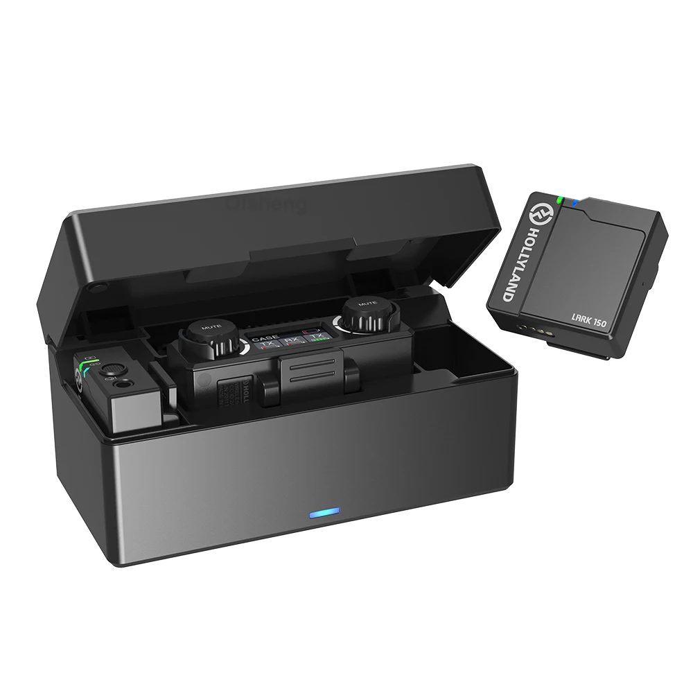 Hollyland LARK 150 듀오 솔로 무선 마이크 시스템, 라발리에 마이크 2.4G OLED 마이크, 휴대폰 DSLR 카메라용 배터리 포함
