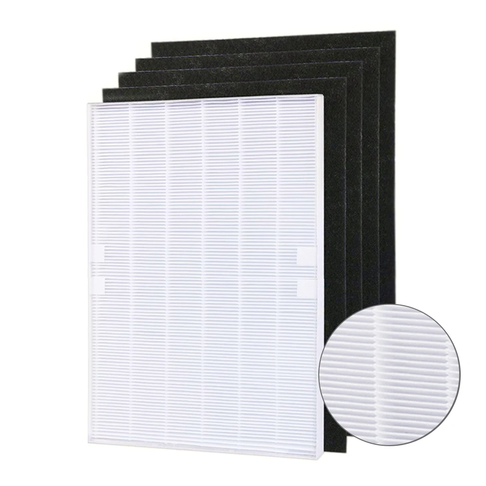 4 قطع من أجزاء تنقية الهواء من الكربون المسبق وقطعة واحدة من فلتر HEPA الرئيسي لـ Winix 115115   5300 5500 6300