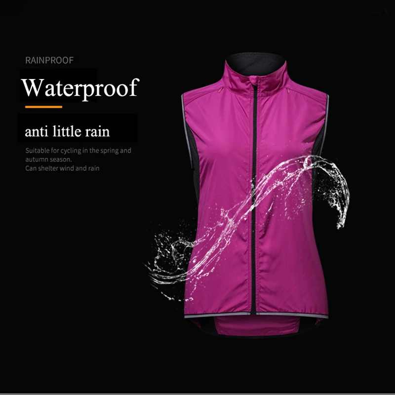 Lightweight Waterproof Cycling Gilet Women Mtb Bike Vest Windproof Mountain Bicycle Clothing Breathable Reflective Sportswear