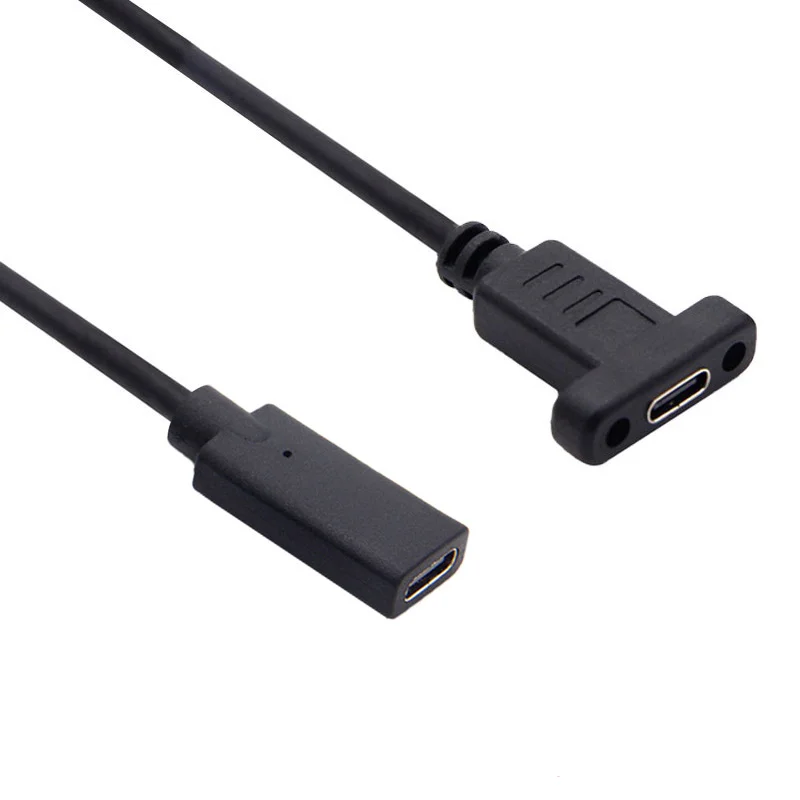 USB C كابل الإناث إلى الإناث نوع C محول USB-C محول مع لوحة جبل المسمار USB 3.1 نوع-C موصل تحويل 10 جيجابايت في الثانية