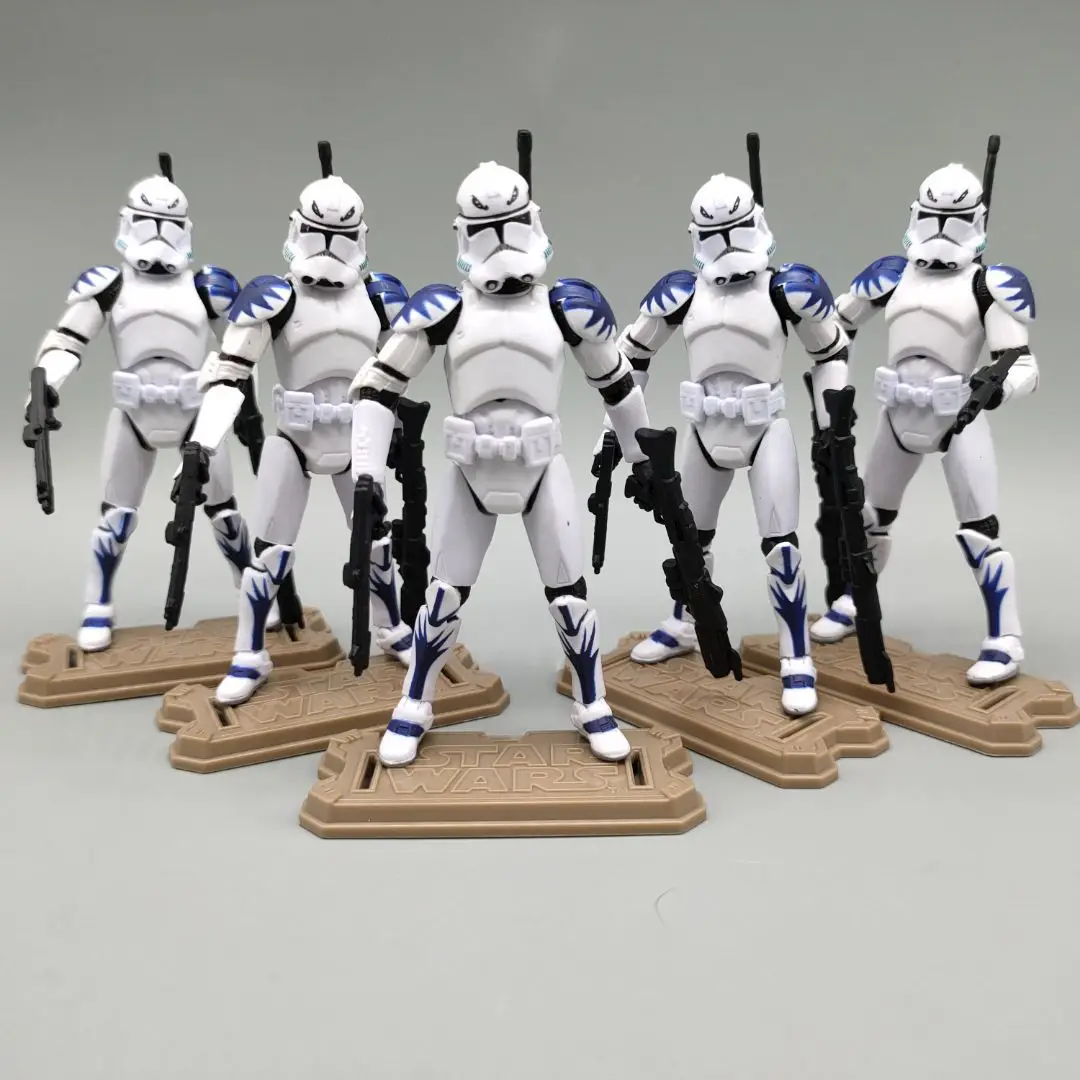 Star Wars Lot of 5 SW Republic Squadron Blue Razor Clone Trooper 3.75