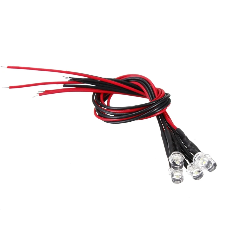5Pcs 5mm DC12V LED lampadina Super luminosa Pre cablata lampada emissione diodo per illuminazione fai da te rosso blu verde bianco giallo