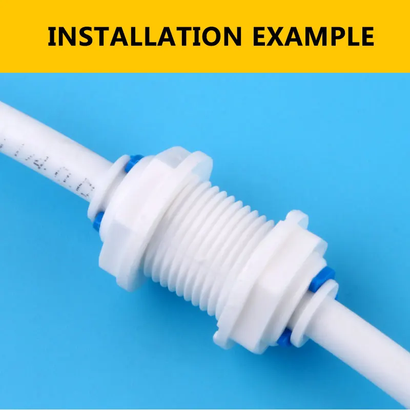 1/4 "(6.35 مللي متر OD أنبوب أنبوب تركيبات الحاجز المستقيمة موصل سريع نظام التناضح العكسي من خلال وصلة لوحة