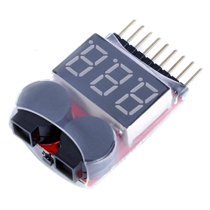 For 1S/2s/3s/4s/5s/6s/7s/8s Low Voltage Buzzer Alarm Lipo Battery Voltage Indicator Tester Wholesale Price for 3.7v 7.4v 11.1v