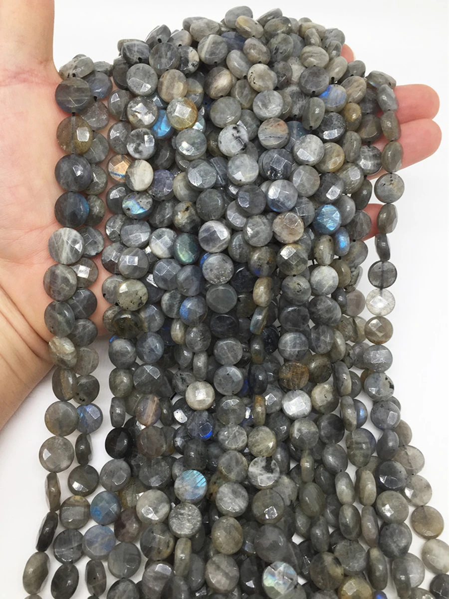 

Natural Stone Blu-ray Labradorite Beads Faceted Oval Shape Loose For Jewelry Making DIY Necklace Bracelet 15'' 8x12mm 10x14mm