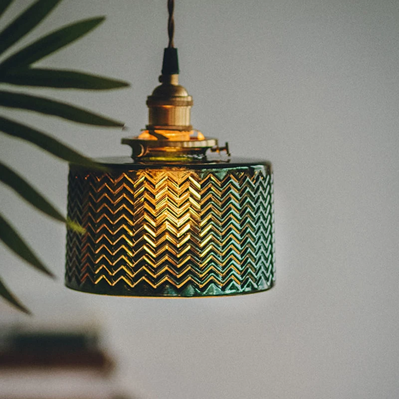 Green pendant light Led for Dining room Foyer Bed side Apartment Nordicglass pendant lights  LED art deco pendant light