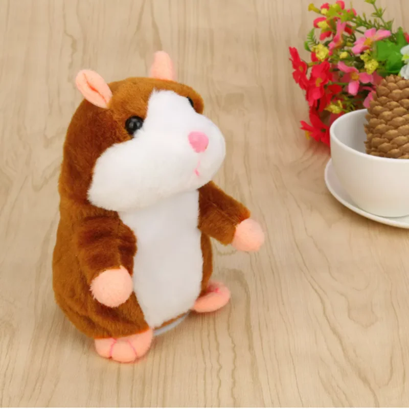 16CM Cute Talking Hamster Plush Toys Repeating Speech Game Pet Educational Early Childhood Toys For Children Christmas Gift