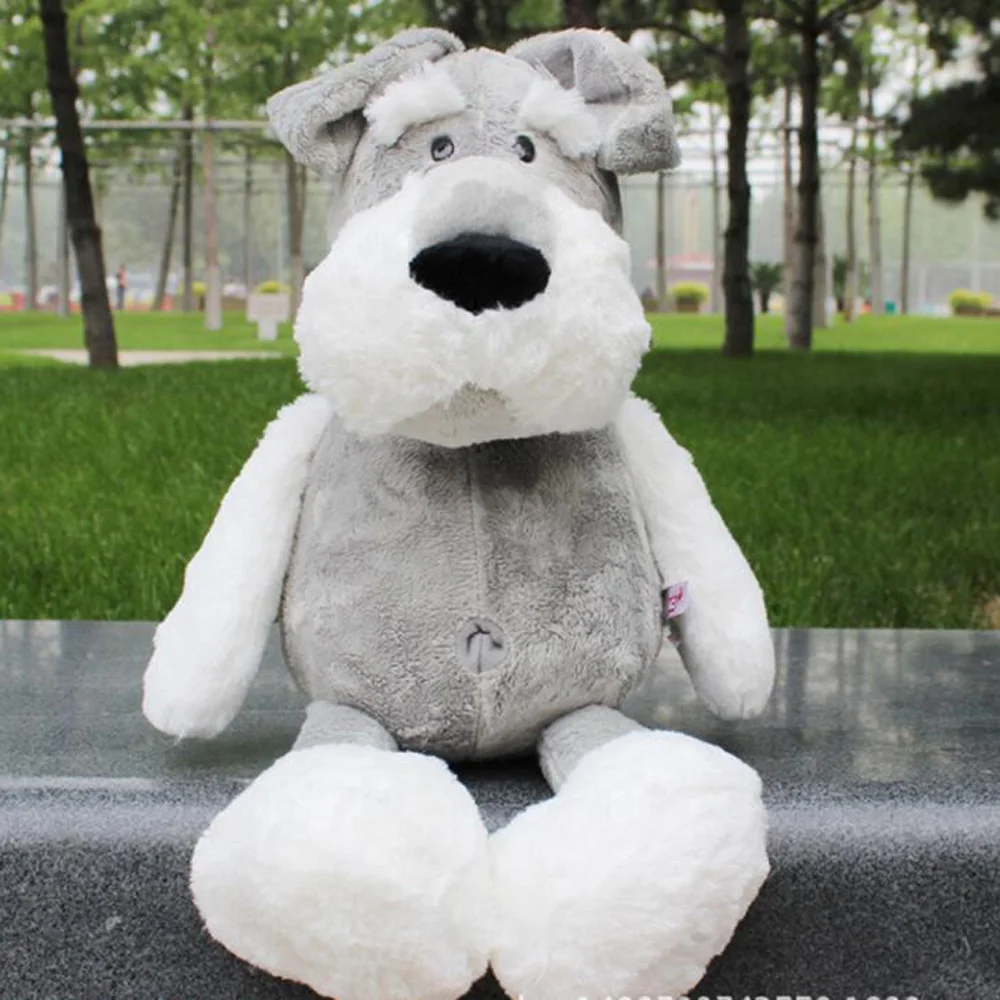 

Cute Cartoon Little Eyed Schnauzer Dog Children Stuffed Plush Toy Christmas Birthday Gifts