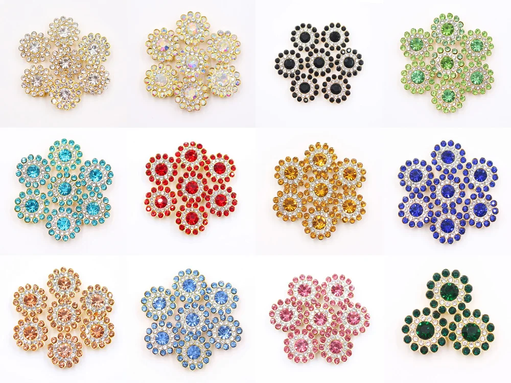 14mm Sonnenblumen klaue auf Strass steinen nähen tirm glänzende Kristalle Steine Gold basis Handarbeit Nähen Strass Accessoires Handwerk Edelsteine – Detail 2