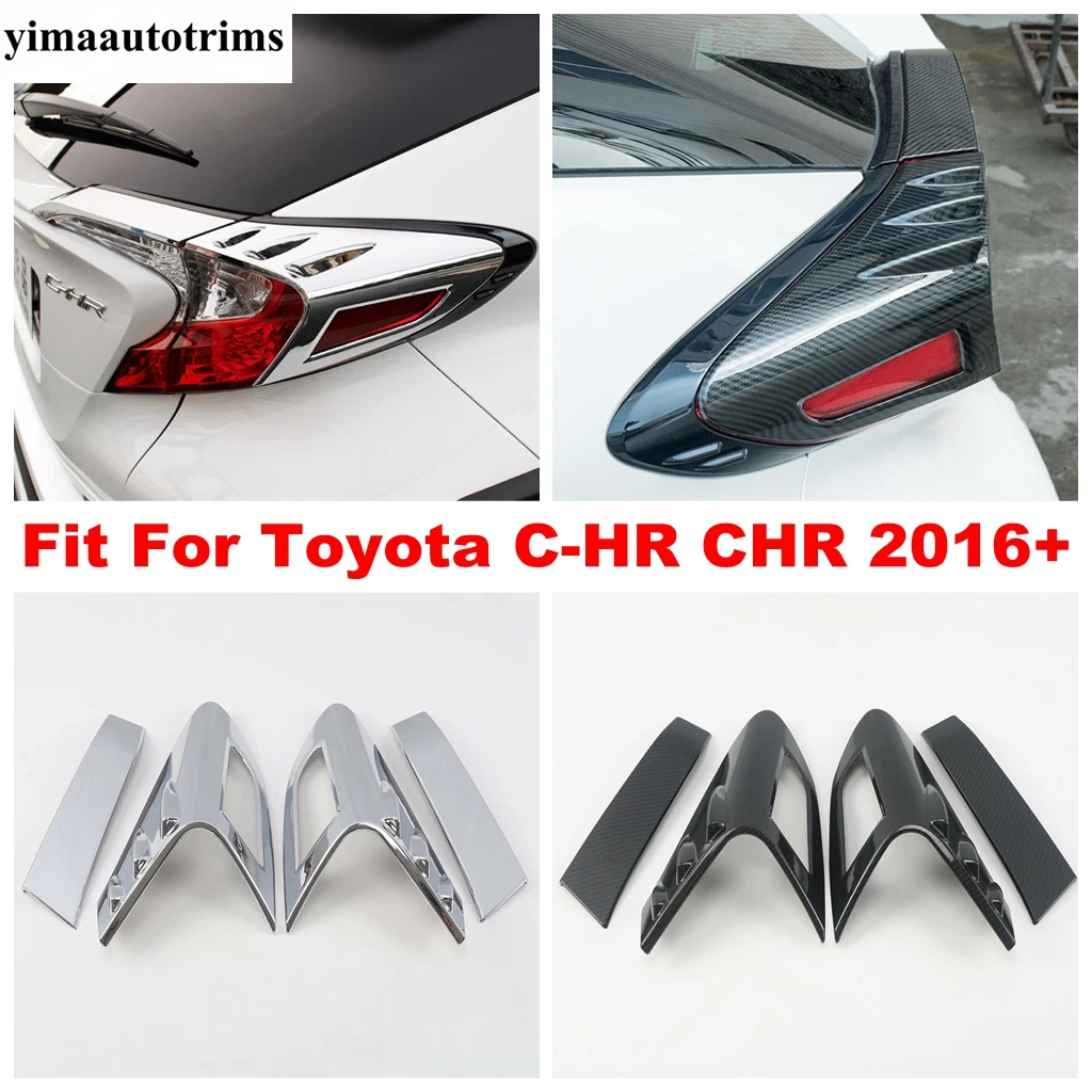 

Rear Tail Gate Light Lamp Frame Decoration Cover Trim For Toyota C-HR CHR 2016 - 2021 ABS Chrome / Carbon Fiber Accessories Kit