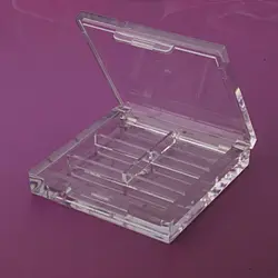 Paleta vacía Rectangular de 4 rejillas para sombra de ojos, contenedor de plástico transparente portátil, dispensador de lápiz labial, caja, bandeja, herramienta de maquillaje