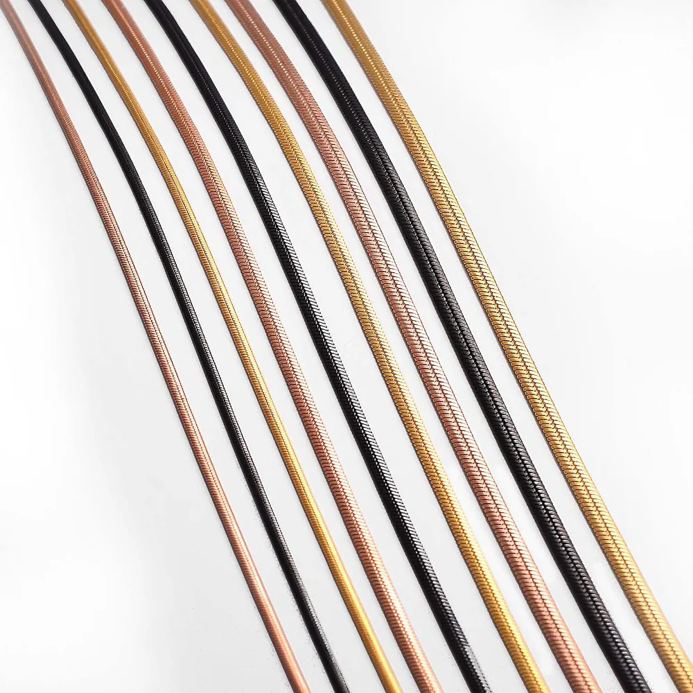 1 Stück Breite 1,5mm/2mm/2,5mm Flache Schlangenkette Halskette für Männer und Frauen Edelstahl Flache Schlangenkette Großhandel Schmuck – Detail 1
