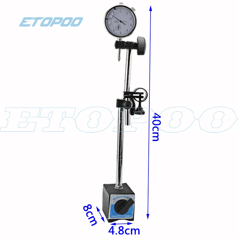 Magnetic Base Holder With Double Adjustable Pole For digital Indicator Test Gauge with Convenient ON/OFF Switch for Automotive