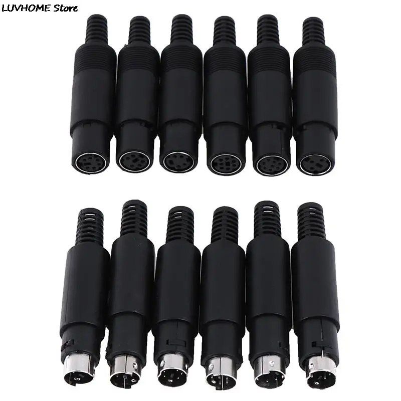 1PC Mini DIN Plug Socket Connector 3/4/5/6/7/8 PIN Chassis Cable Mount Male Female 3-8Pin