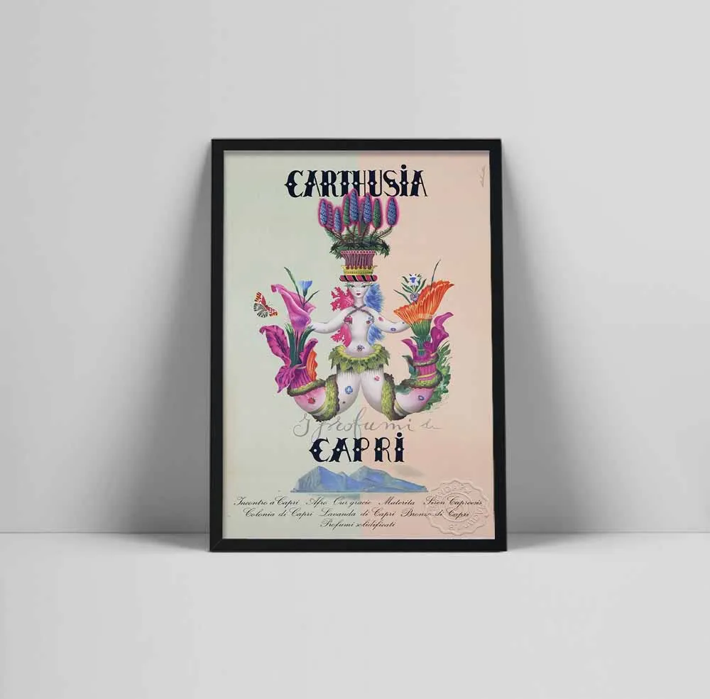 Italia Carthusia Profumi Capri artista Laboccetta c viaje ciudad cartel Vintage e impresiones cuadro sobre lienzo para pared para sala de estar