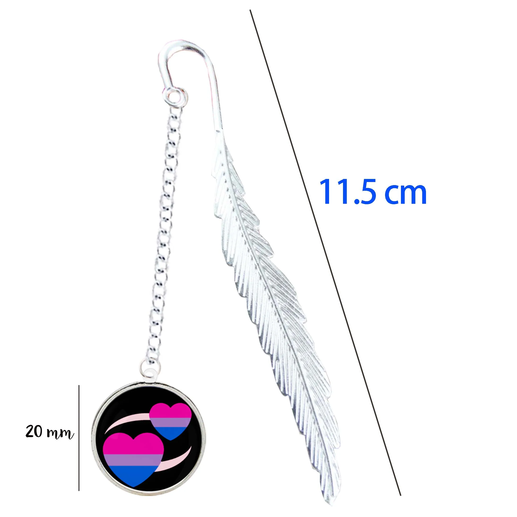 Marque-page en métal, Badge, pendentif avec LOGO de la fierté des deux cœurs, pour les meilleurs amis, pour la lecture de livres
