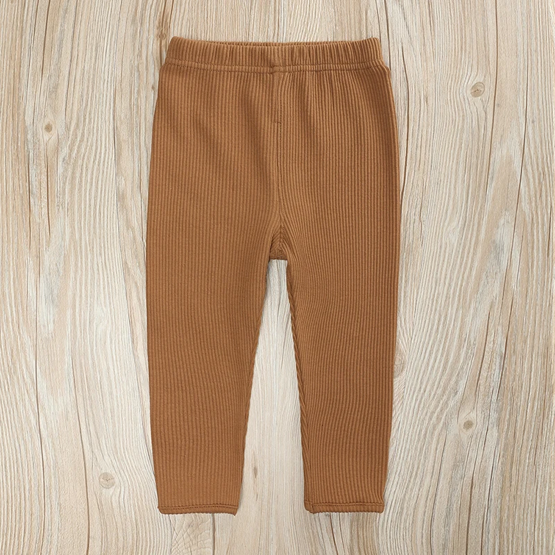 2-teiliges Set aus geripptem Strick für Jungen und Mädchen, Kinder-Pyjamas, Pullover+Hose, Baumwollkleidung, lange Schlafkleidung, Trainingsanzug – Detail 10