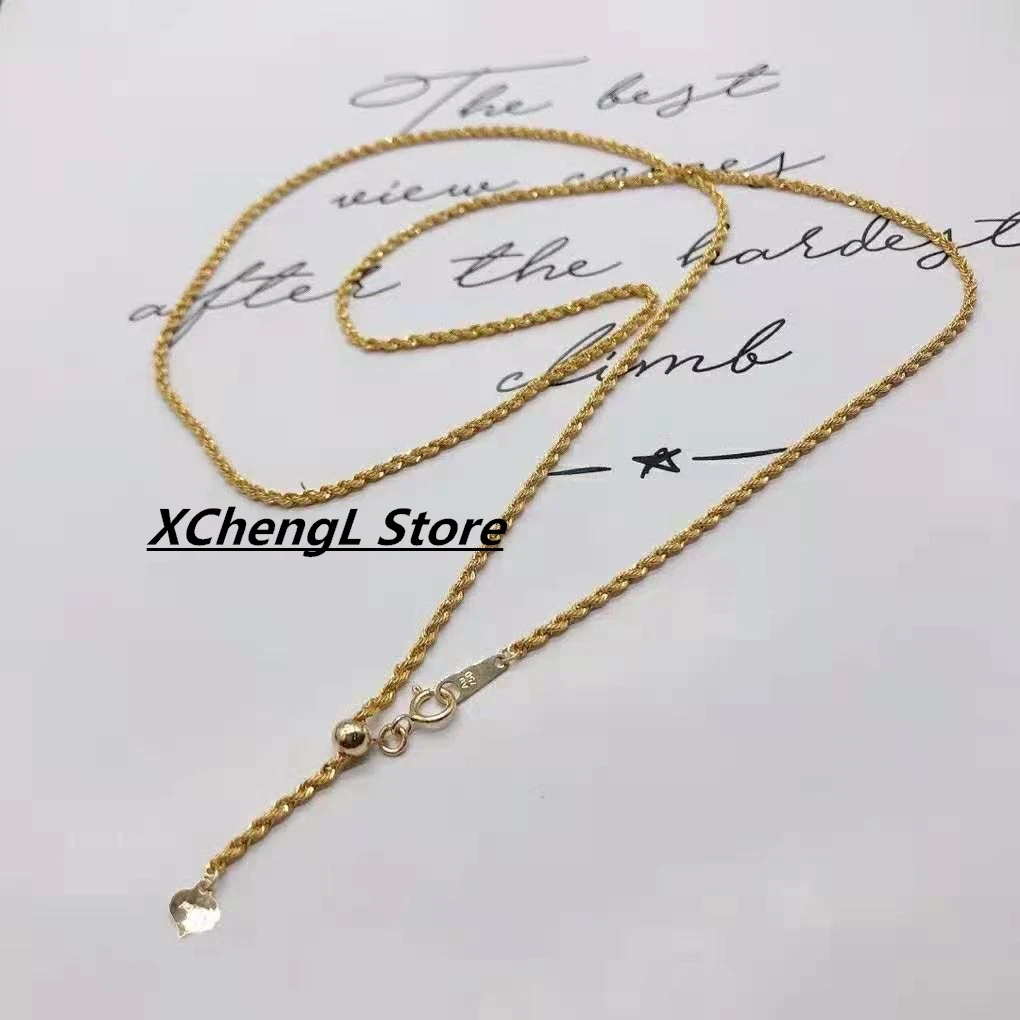 

Au750(18K) real gold adjustable twist necklace jewelry for lady&gift