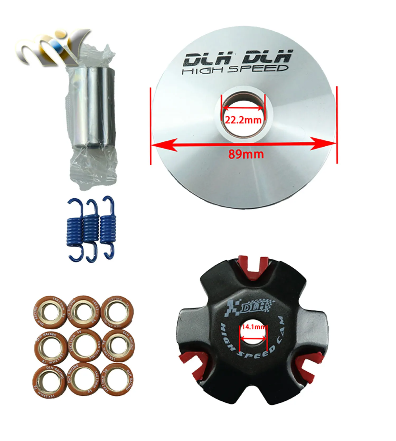 MOFO High Performance DLH Variator Kit with Roller Weights Drive Pulley for GY6 50cc 139QMB 139QMA Dio 50cc Scooter Moped ATV