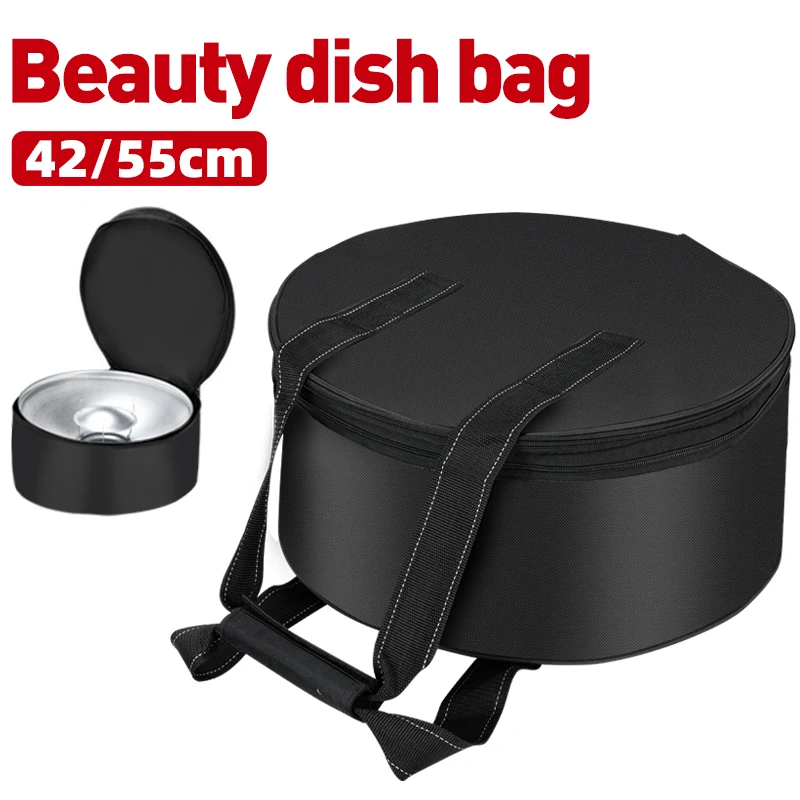 42/55cm Studio Silver Beauty Dish Bowens Mount + Honeycomb Grid + Diffuser Sock + Bag for DE300 SK300II SK400II QT600 DP600