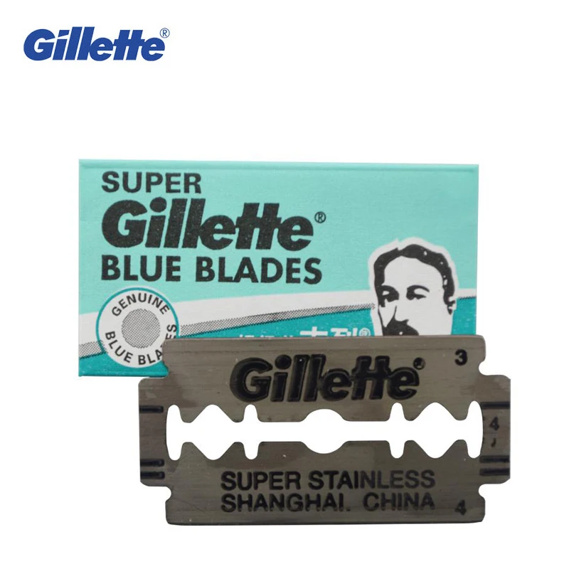 Gillette Super Blue Shaving Razor Blades For Men Stainless Steel 5 Blades Double Edge Shaver Blades Heads