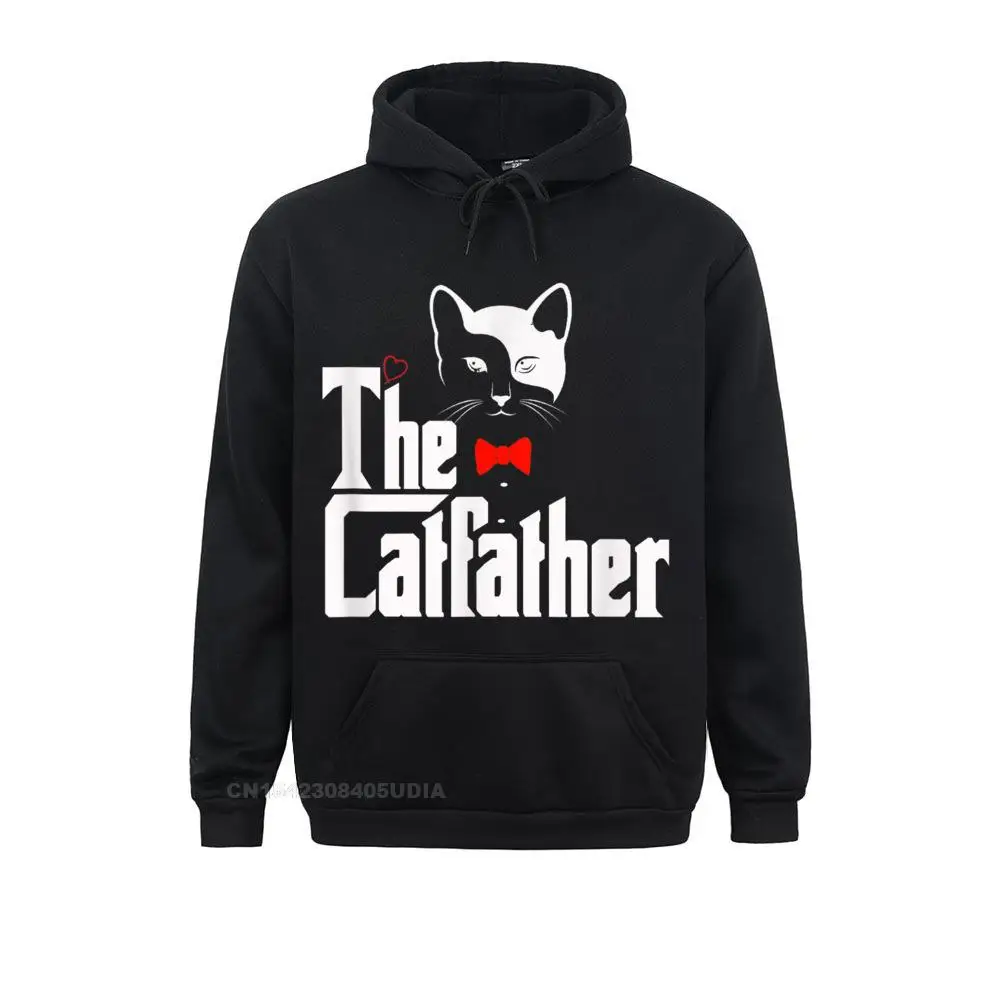 

On Sale Mens The Catfather Shirt Funny Cat Dad Lover Gift Hoodie Normal Sweatshirts Adult Hoodies Long Sleeve Sportswears Summer