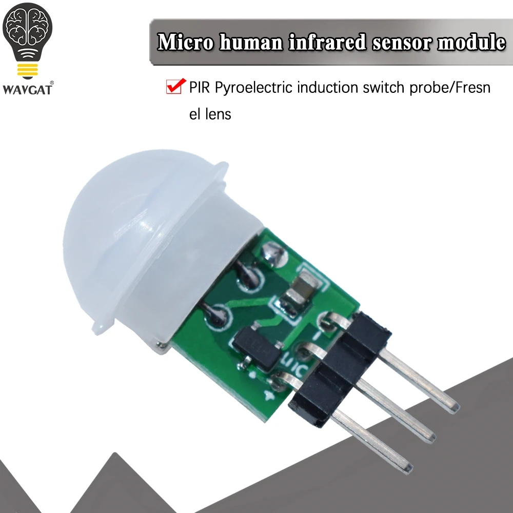 WAVGAT Mini IR piroelektryczny czujnik ruchu podczerwieni PIR automatyczny moduł detektora AM312 czujnik DC 2.7 do 12V