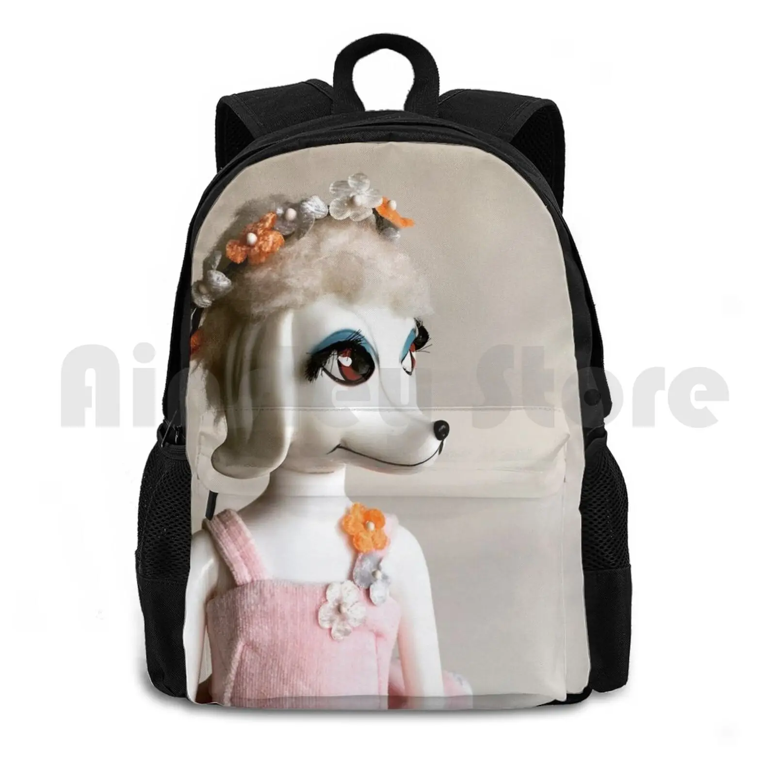 Peteena The Pampered Poodle Outdoor Hiking Backpack Waterproof Camping Travel Peteena Poodle Dog Ballet Ballerina Vintage