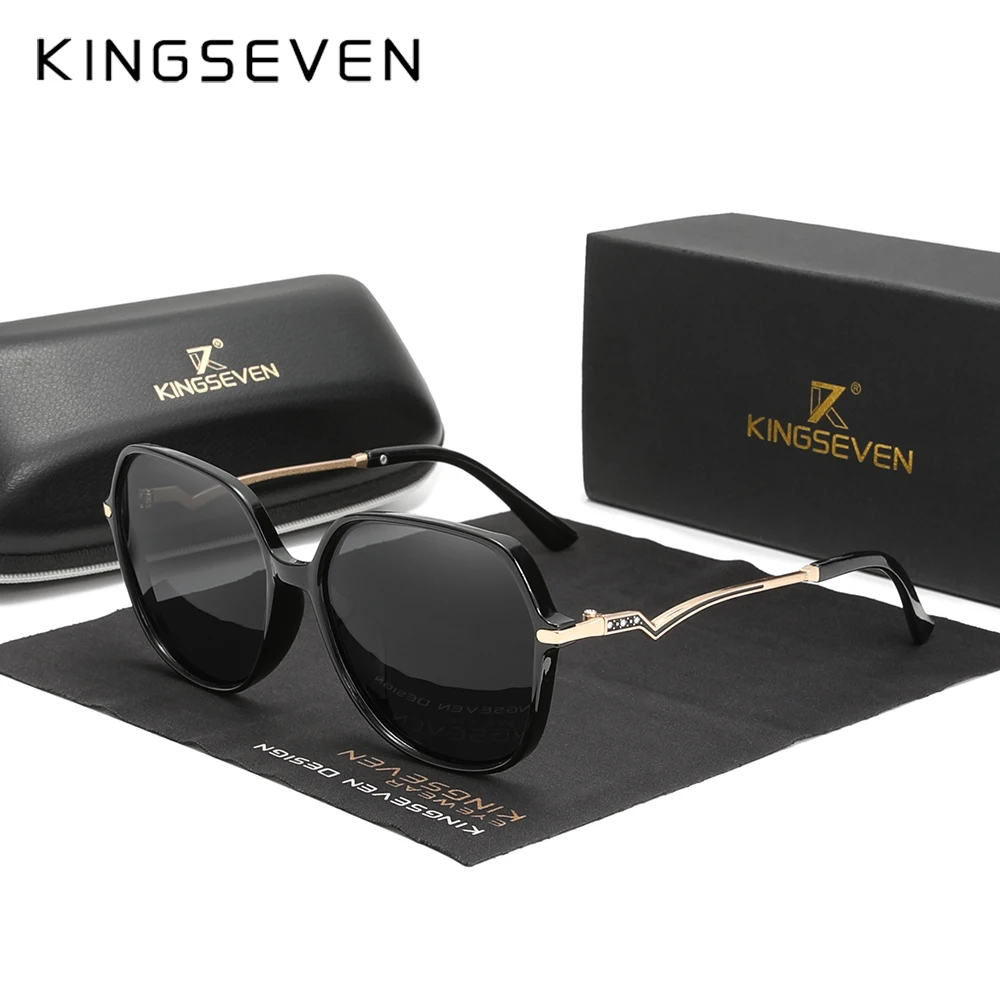 

KINGSEVEN New Fashion Polarized Women Cat Eye Sunglasses Round Sun Glass Ladies Lunette De Soleil Femme UV400