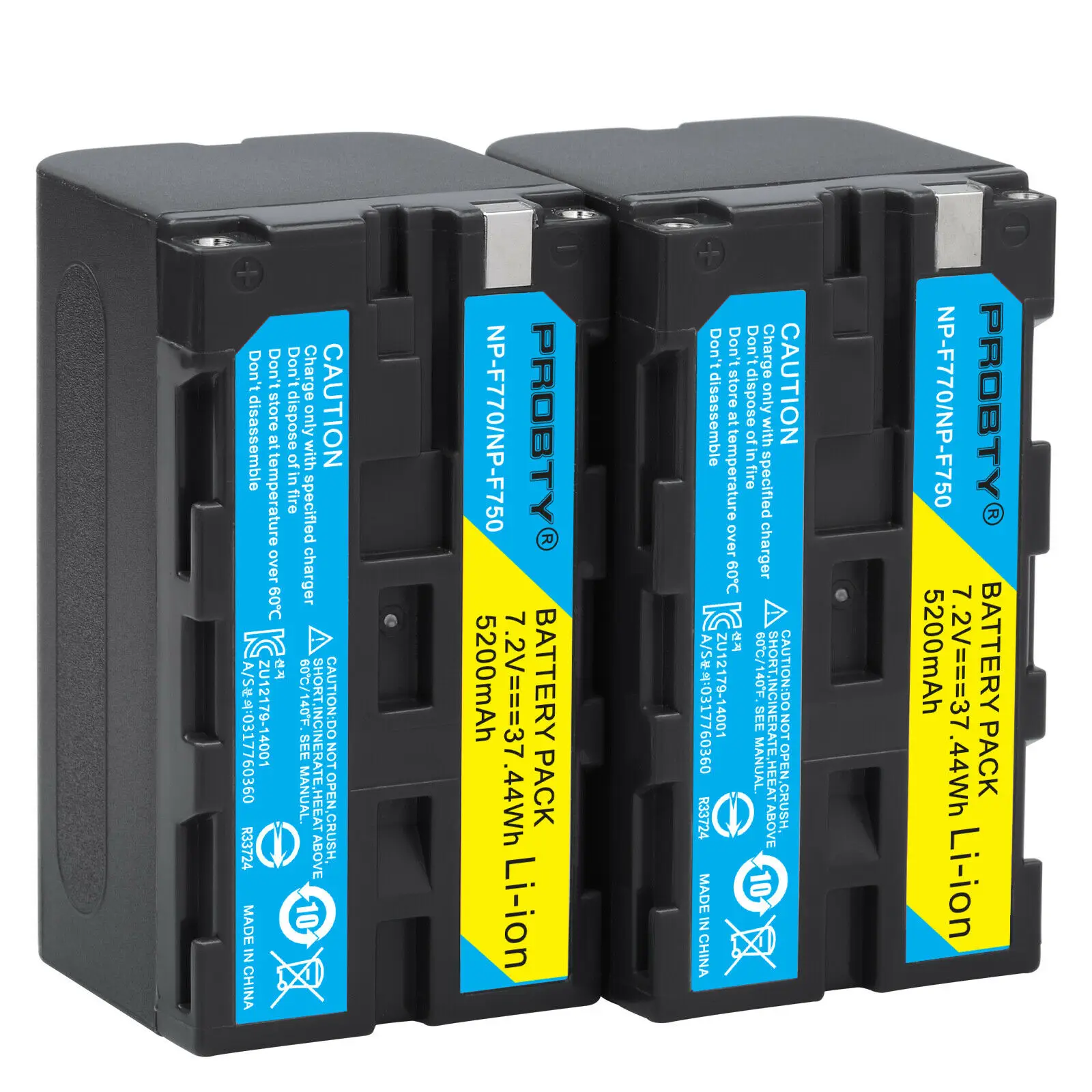 

2PCS High Capacity 5200mAh NP-F750 NP F750 F770 F730 NPF750 Camera Rechargeable Battery for SONY DCR-TRU47E DCR-TV900 CCD-TRT97