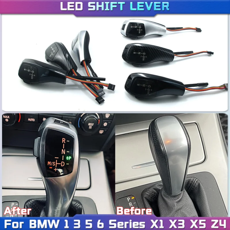 

LED Gear Shift Knob Shifter Lever For BMW 1 3 5 6 Series E90 E60 E46 85 E86 E39 E53 E92 E87 E93 E83 X1 X3 Z4 E89 Car Accessories