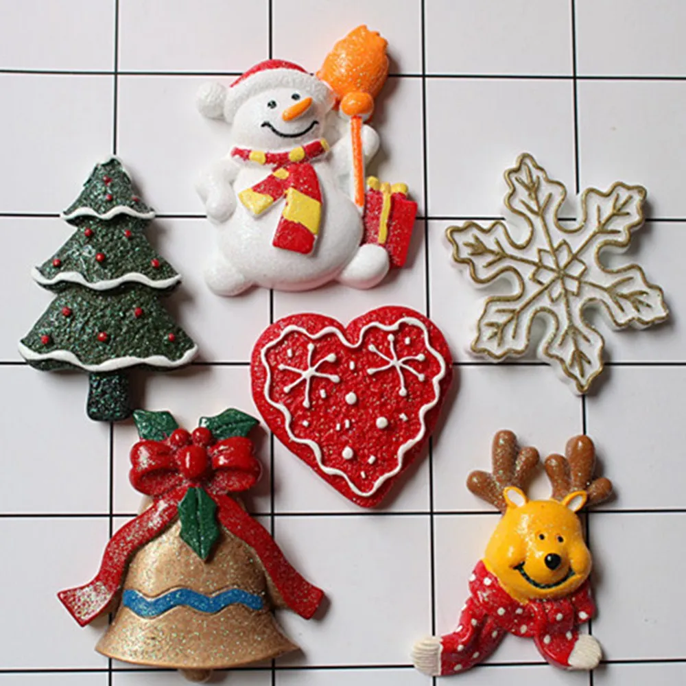 50pcs/lot Big Christmas tree snowman 3D resin patch for diy fridge magnet phone hair accessories wholesale