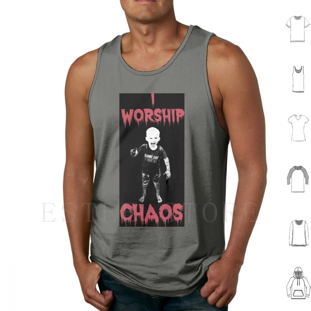 Worship Chaos Tank Tops Vest Cotton Chaos Rage Death Metal Cannibal Corpse Amputated Anthrax