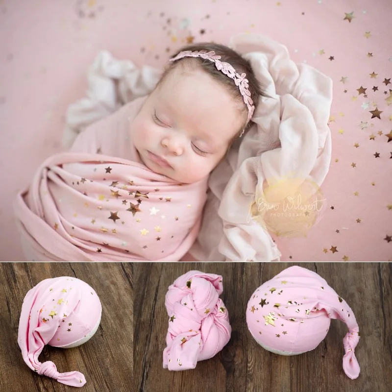 

Newborn star wrap photography props,Baby hat fabric backdrop for photo prop