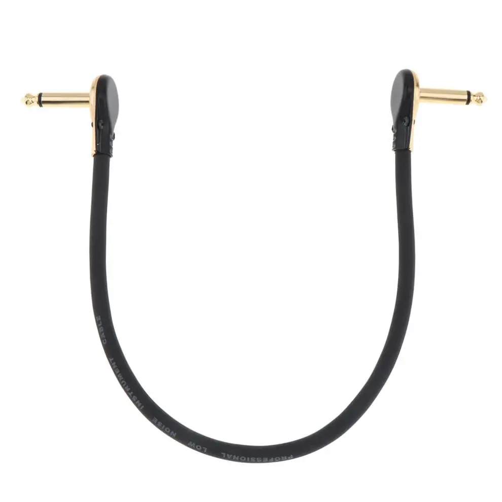 

Guitar Cables 30cm / 11.8inch Guitar Effect Pedal Instrument Patch Cable 1/4inch 6.3mm Gold Right Angle Plug Black PVC Jacket