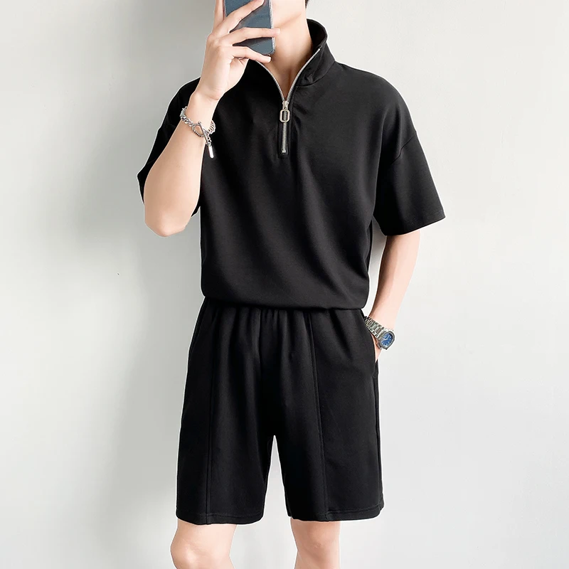 Men's Short Sleeve Short Two Pieces Of Summer New Youth College Style Fashion Casual Korean Version Loose Large Size Suit