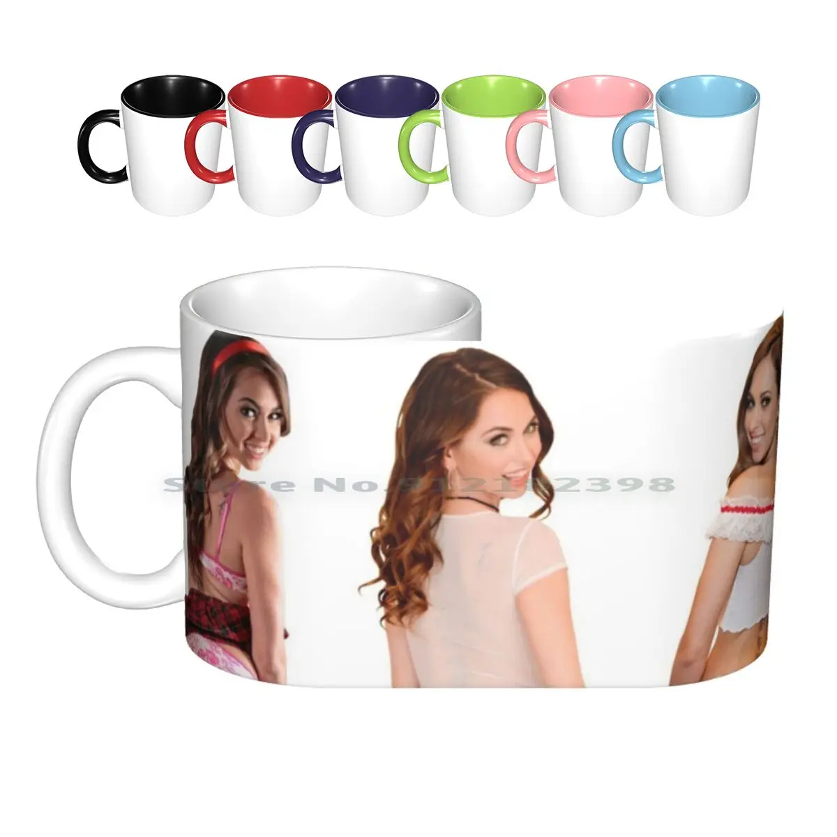 Riley Reid Sticker Pack Ceramic Mugs Coffee Cups Milk Tea Mug Riley Reid Petite Brunette Babe Lingerie Bikini Stockings Long