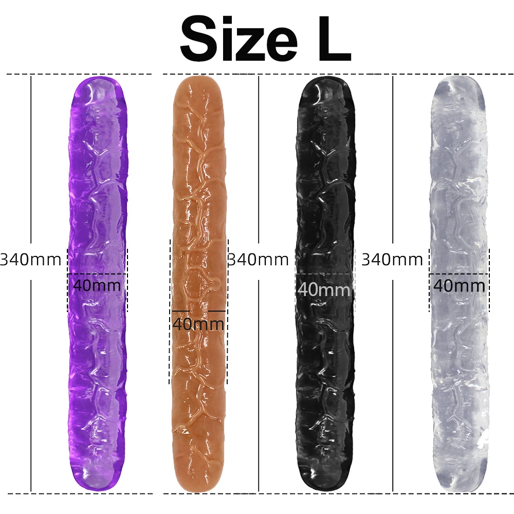 Double head Dildo Long Jelly Realistic Dildo Double Ended Dildo Flexible Big Penis for Women Masturbator Sex Toys for Lesbian