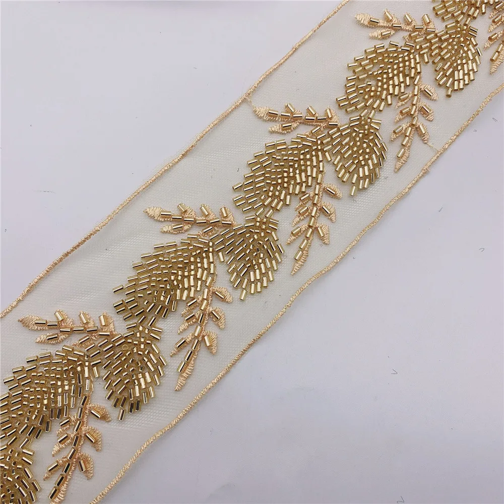 Branch design Beaded & Embroidered  Trim for Bridal Wedding  craft for diy garment