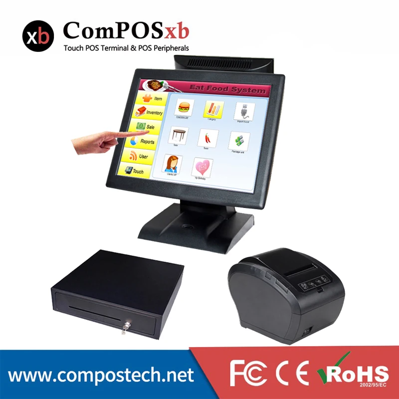 POS Terminal cash register 15 inch touch all in one pc restaurant retail supermarket cashier POS