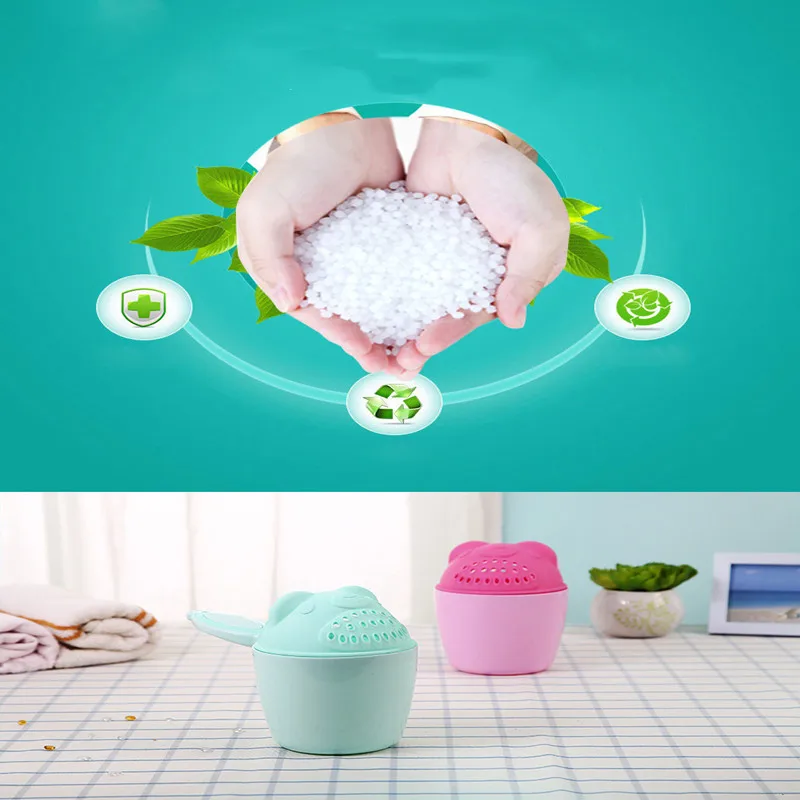 Children\'s shampoo cup, baby foam bath shampoo cup Flower pot waterer (blue, pink)