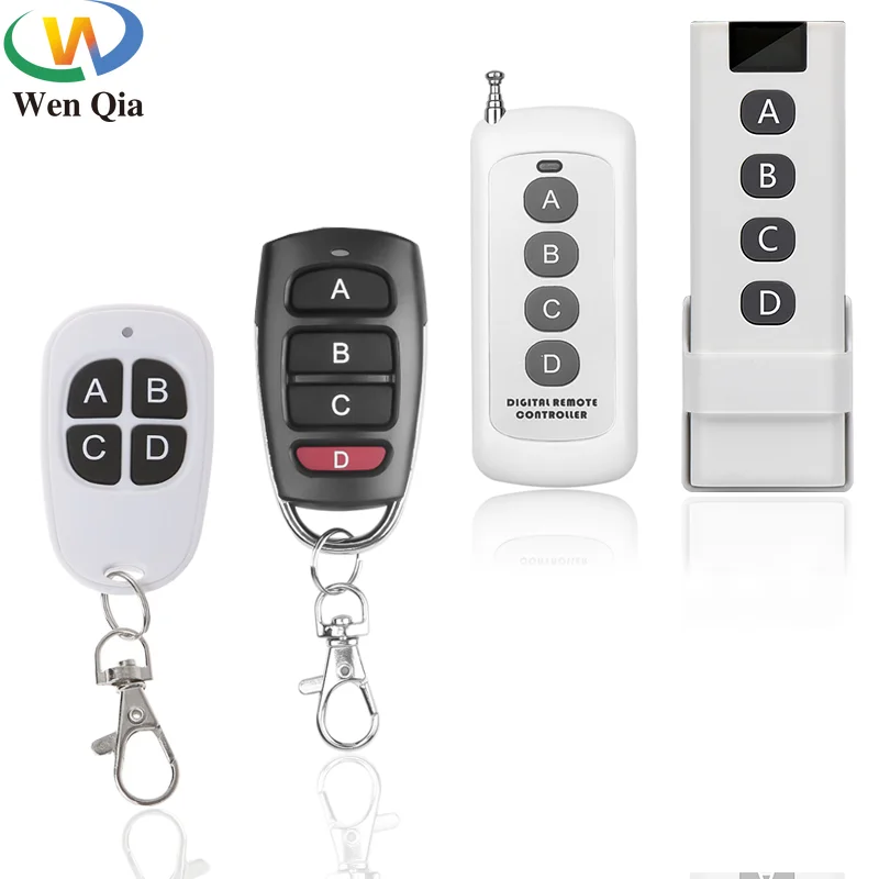 433.92 Mhz Universal Wireless RF Remote Control 4 Buttons Controller For Gate garage door Alarm Receiver included Battery