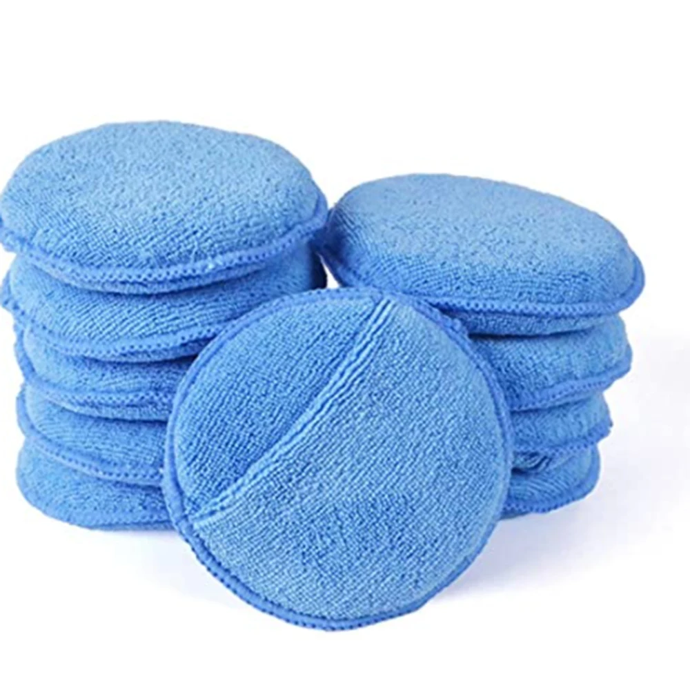 

10pcs Soft Microfiber Car Wax Applicator Pad Polishing Sponge for apply and remove wax