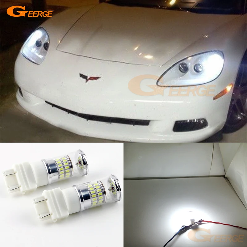 

For Chevrolet Corvette C5 C6 1998 - 2010 2011 2012 2013 Ultra Bright White Reflector 3157 LED Bulbs DRL Daytime Running Lights