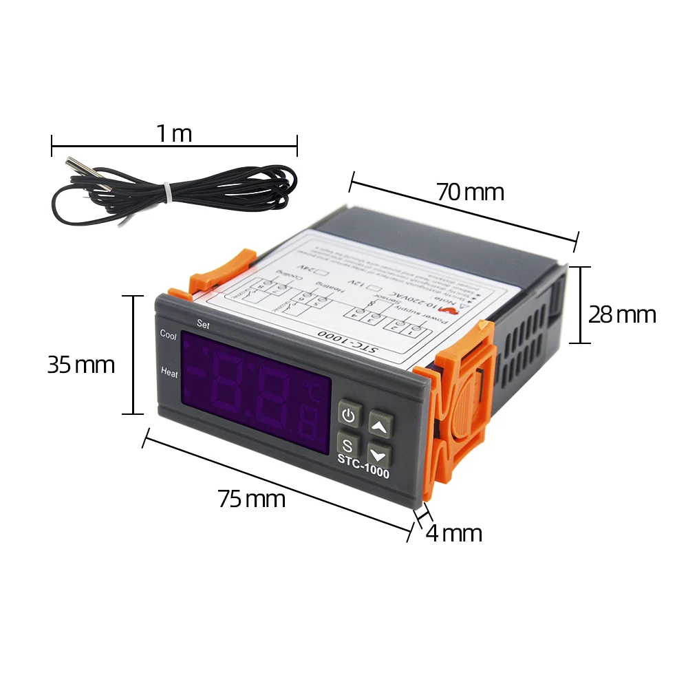 STC-1000 regolatore di temperatura termostato termoregolatore incubatore relè Brewing incubatore riscaldatore Cooler 12V 24V 220V