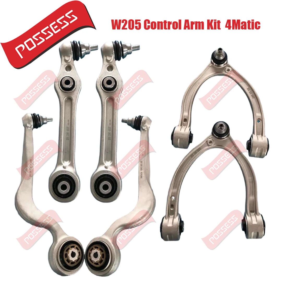 6 Pieces Front Upper And Lower Suspension Control Arm for Mercedes Benz C-class W205 GLC-Class X253 C253 4Matic